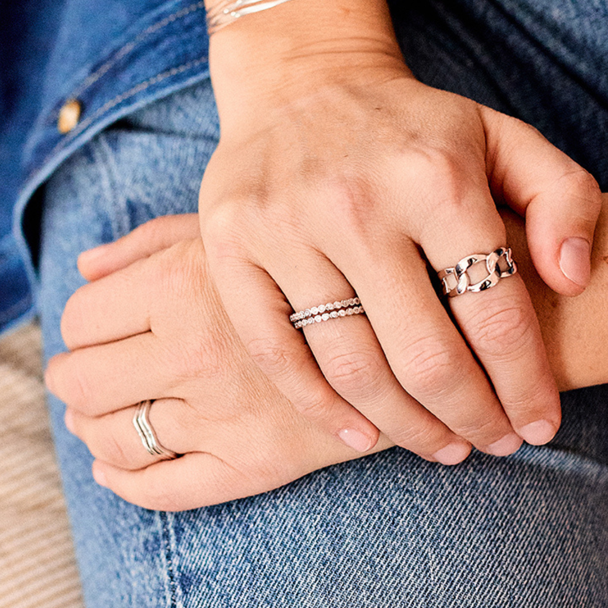 Bague ondulée argent