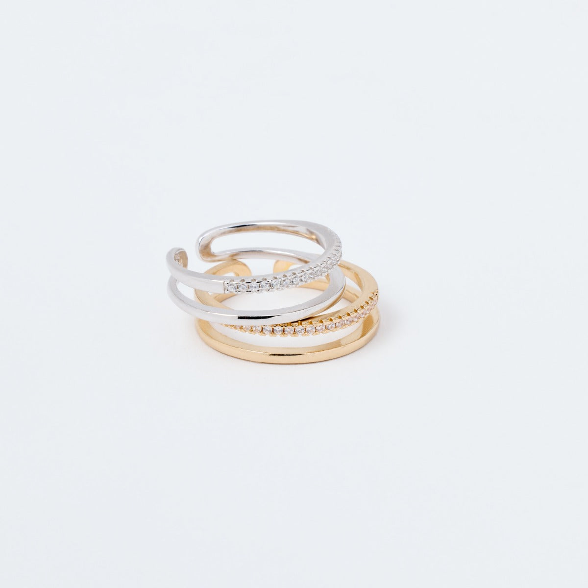 Bague Pure et brillants ajustable plaqué or
