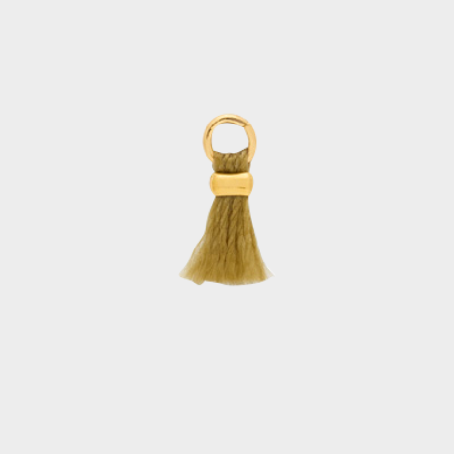 Mini pompon plaqué or Jaune moutarde