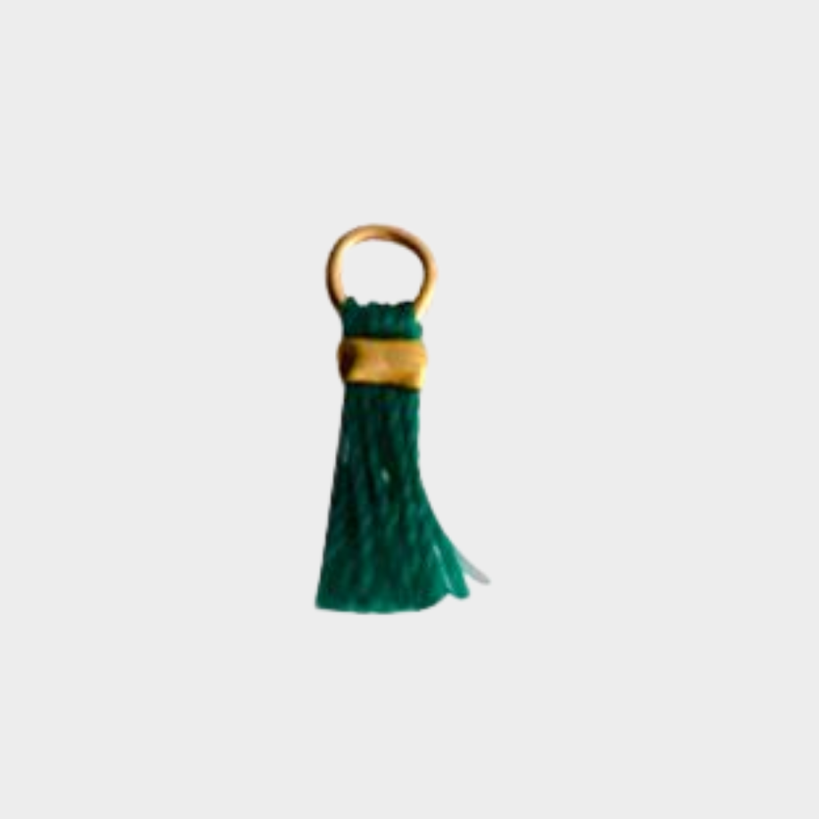 Mini pompon plaqué or Vert Foncé
